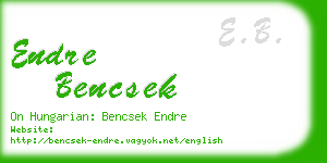 endre bencsek business card